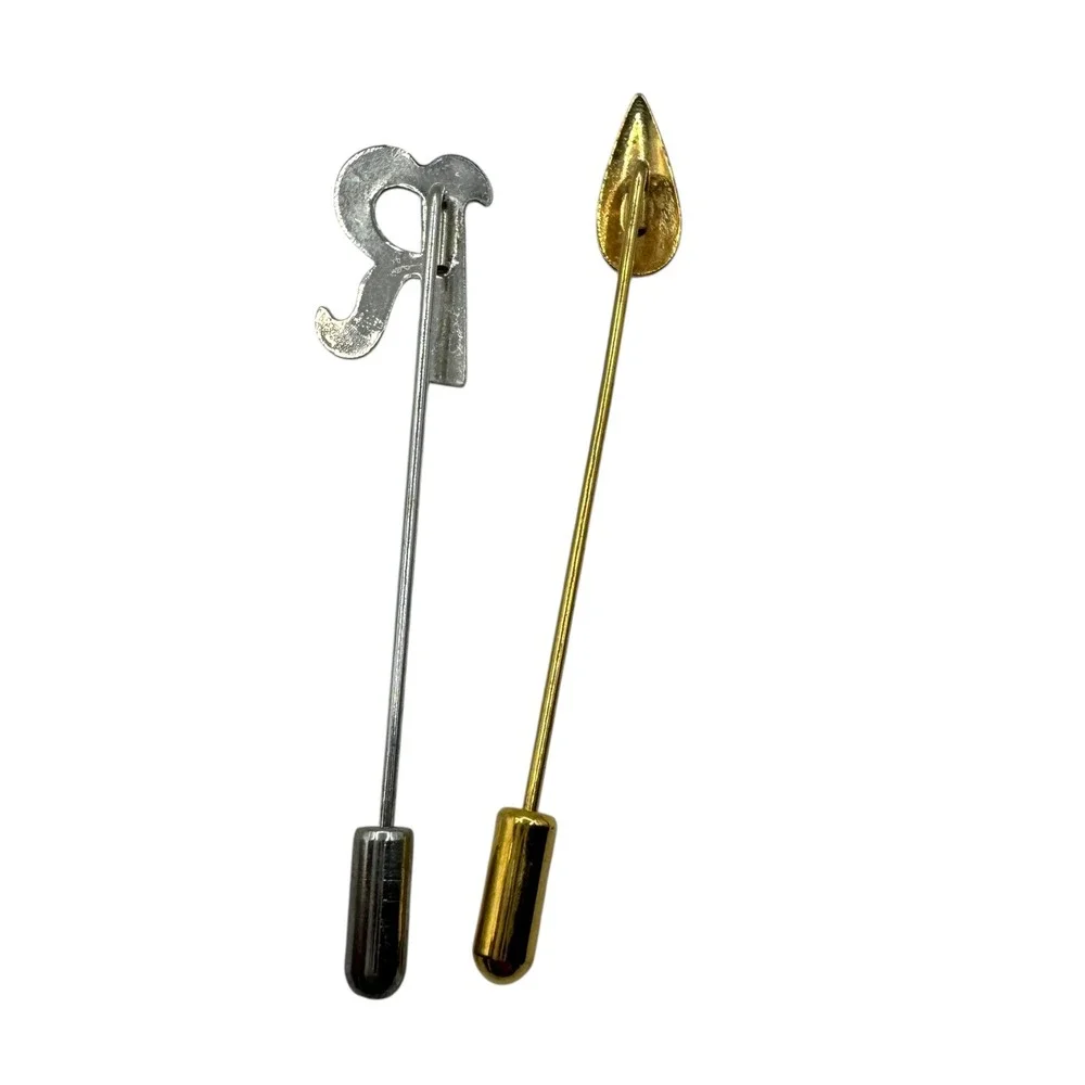 Mens Lapel Pin Set Initial R Letter Monogram Dress Shirt Tie Accessory D14Q‎